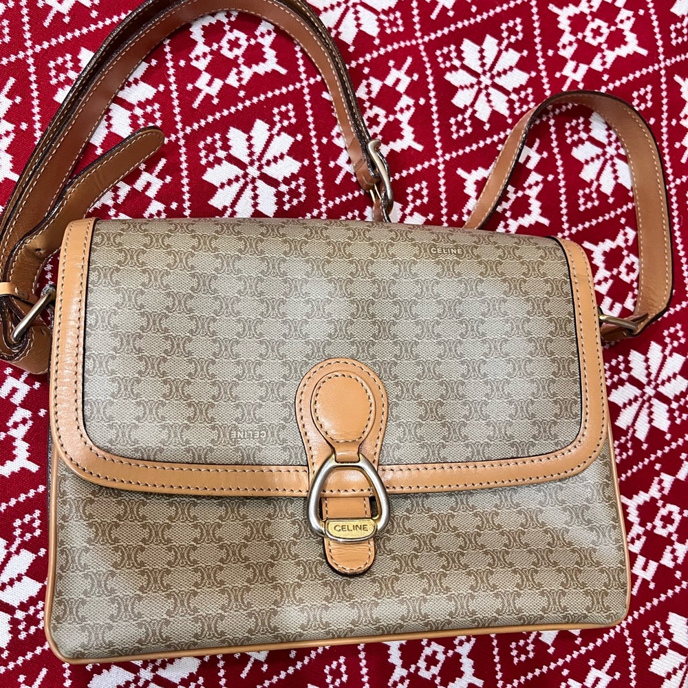 Celine Beige and Tan Crossbody Bag